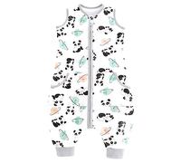 Teechodina Gigoteuse pour bébé avec pieds, 100 % coton, 1,5 tog, pour enfant toute l'année, avec jambes, pyjama d'été, pour garçons et filles, motif de planète panda, 1,5 tog, 70 cm/taille du bébé 80