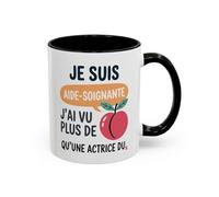 Teecustom Mug Aide-Soignante Humour - J’En Ai Vu Plus Que Dans Un Film - Tasse Métier Originale (Noir)