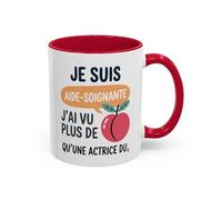 Teecustom Mug Aide-Soignante Humour - J’En Ai Vu Plus Que Dans Un Film - Tasse Métier Originale (Noir,Rouge,Bleu) (Rouge)