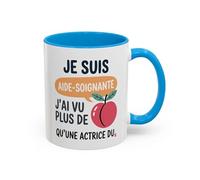 Teecustom Mug Aide-Soignante Humour - J’En Ai Vu Plus Que Dans Un Film - Tasse Métier Originale (Noir,Rouge,Bleu) (Bleu)
