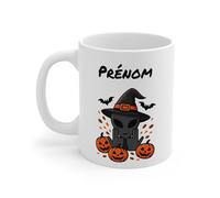 Teecustom Mug Alien Personnalisé avec Prénom Tasse Humour Rose OVNI Signe Jul Cadeau Drôle et Original (Halloween)