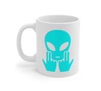 Teecustom Mug Alien Signe JUL Bleu OVNI Style Rap Français Cadeau Original et Fun