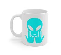 Teecustom Mug Alien Signe JUL Bleu OVNI Style Rap Français Cadeau Original et Fun