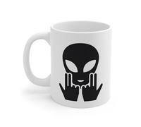 Teecustom Mug Alien Signe JUL Bleu OVNI Style Rap Français Cadeau Original et Fun (Noir)
