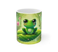 Teecustom Mug avec Design de Grenouille Enchantée - Motif Forêt Magique et Champignons Colorés : Taille - 11oz Taille 11oz
