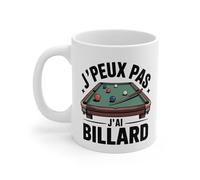 Teecustom Mug Billard J’peux pas j’ai billard - Illustration Table de Billard - Tasse Céramique 325ml Micro-ondes et Lave-vaisselle