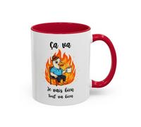 Teecustom Mug Ça Va Je Vais Bien Tout Va Bien - Tasse Humour Canard Cadeau Collègue Travail Humour Noir Bleu Rouge 325ml