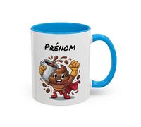 Teecustom Mug Café Super Héros Personnalisable - Tasse Humour Café Énergie Cadeau Original Rouge 325ml Bleu Noir (Bleu)