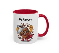 Teecustom Mug Café Super Héros Personnalisable - Tasse Humour Café Énergie Cadeau Original Rouge 325ml