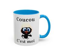 Teecustom Mug Caliméro Coucou c'est moi idée cadeau tasse drôle Noir Bleu Rouge (Bleu)
