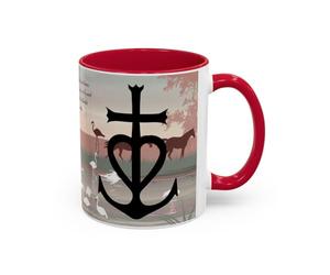 Teecustom Mug Camargue Éternelle - Tasse Chevaux Camargue Flamants Roses Croix Camarguaise - Cadeau Tradition Camarguaise 325ml