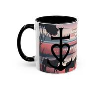 Teecustom Mug Camargue Foi Espérance Charité - Tasse Croix Camarguaise Flamants Roses Chevaux - Cadeau Tradition Camarguaise 325ml