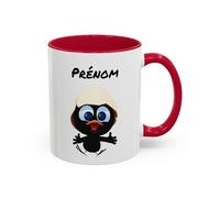 Teecustom Mug Cartoon Personnalisé avec Prénom - Calimero - Tasse Mignonne Originale (Noir,Bleu,Rouge) (Rouge)