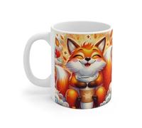 Teecustom Mug céramique 325 ml - Renard Mignon Café d’Automne - Tasse Animaux Cute Feuilles Chaleur Cocooning