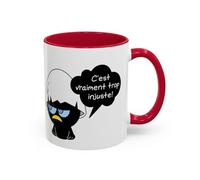 Teecustom Mug Céramique Calimero Grognon - Tasse Humour “C’est Vraiment Trop Injuste” 325ml - Cadeau Original Café Noir, Bleu,Rouge (Rouge)