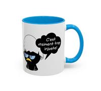 Teecustom Mug Céramique Calimero Grognon - Tasse Humour “C’est Vraiment Trop Injuste” 325ml - Cadeau Original Café Noir, Bleu,Rouge (Bleu)