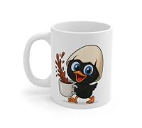 Teecustom Mug Céramique Calimero Poussin Coquille Œuf - Tasse Café Originale Mignonne 325ml - Cadeau Humour