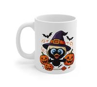 Teecustom Mug Céramique Calimero Sorcier Halloween - Tasse Citrouilles Mignonne 325ml - Cadeau Original Café Chocolat