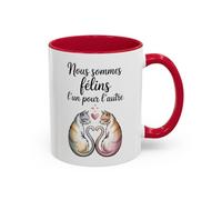 Teecustom Mug Chats Amour - Nous Sommes Félins l’un pour l’Autre - Tasse Romantique Couple - Cadeau Saint Valentin Chats