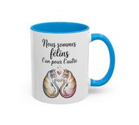 Teecustom Mug Chats Amour - Nous Sommes Félins l’un pour l’Autre - Tasse Romantique Couple - Cadeau Saint Valentin Chats