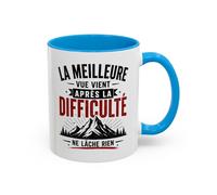 Teecustom Mug Citation Motivation - La Meilleure Vue Vient Après la Difficulté - Cadeau Inspirant Sport Dépassement de Soi 325ml