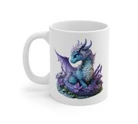 Teecustom Mug Dragon Bleu et Lavande - Tasse Fantasy Magique Féérique - Cadeau Bohème Céramique 325ml