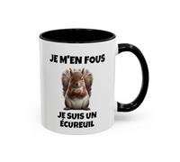 Teecustom Mug Écureuil Réaliste - Tasse Animaux Nature - Design Sauvage et Élégant - Cadeau Amoureux de la Faune - 325 ml Noir