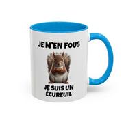 Teecustom Mug Écureuil Réaliste - Tasse Animaux Nature - Design Sauvage et Élégant - Cadeau Amoureux de la Faune - 325 ml Noir Bleu Rouge (Bleu)