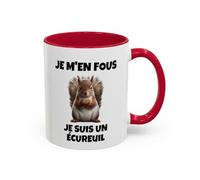 Teecustom Mug Écureuil Réaliste - Tasse Animaux Nature - Design Sauvage et Élégant - Cadeau Amoureux de la Faune - 325 ml Noir Bleu Rouge (Rouge)
