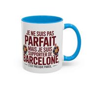 Teecustom Mug FC Barcelone - Je Ne Suis Pas Parfait Mais Supporter - Tasse Football Humour (Noir,Bleu,Rouge) (Bleu)