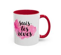 Teecustom Mug Femme Motivation - Tasse Inspirante Aquarelle Rose - Cadeau Original Positif, Encouragement Réussite Noir Bleu Rouge