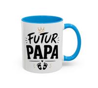 Teecustom Mug Futur Papa - Tasse Grossesse avec Couronne et Pieds Bébé - Cadeau Future Papa Annonce Grossesse - Céramique 325ml Noir Bleu Rouge