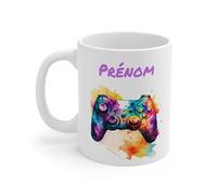 Teecustom Mug Gamer Personnalisable Prénom Tasse Manette Colorée 11oz Cadeau Geek Enfant Ado 325ml