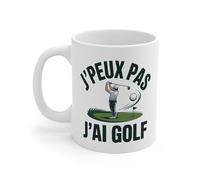 Teecustom Mug Golf J’peux pas j’ai golf - Illustration Golfeur Swing Green - Tasse Céramique 325ml Compatible Micro-ondes et Lave-vaisselle