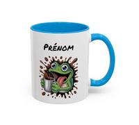 Teecustom Mug Grenouille Café Personnalisable - Tasse Humoristique Noir Idée Cadeau Originale Bleu Rouge (Bleu)