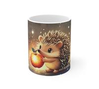 Teecustom Mug Hérisson Enchanté - Tasse Bébé Hérisson et Pomme Magique Lumière d’Automne Féérique