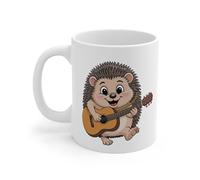 Teecustom Mug Hérisson Guitare 325ml - Tasse en Céramique avec Hérisson Mignon Musicien - Cadeau Original