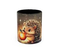 Teecustom Mug Hérisson Kawaii - Tasse Hérisson Mignon avec Pomme Lumineuse - Cadeau Animal Cute 325ml
