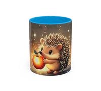 Teecustom Mug Hérisson Kawaii - Tasse Hérisson Mignon avec Pomme Lumineuse - Cadeau Animal Cute 325ml