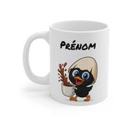 Teecustom Mug Hérisson Personnalisé - Tasse Café Mignonne et Énergique avec Prénom - Cadeau Original (Calimero)