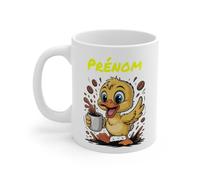 Teecustom Mug Hérisson Personnalisé - Tasse Café Mignonne et Énergique avec Prénom - Cadeau Original (Canard)