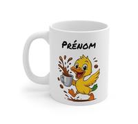 Teecustom Mug Hérisson Personnalisé - Tasse Café Mignonne et Énergique avec Prénom - Cadeau Original (Canard2)