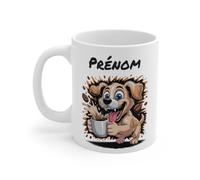 Teecustom Mug Hérisson Personnalisé - Tasse Café Mignonne et Énergique avec Prénom - Cadeau Original (Chien)