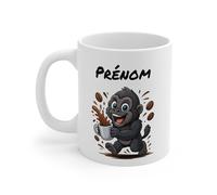 Teecustom Mug Hérisson Personnalisé - Tasse Café Mignonne et Énergique avec Prénom - Cadeau Original (Gorille)
