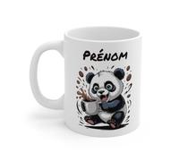 Teecustom Mug Hérisson Personnalisé - Tasse Café Mignonne et Énergique avec Prénom - Cadeau Original (Panda)
