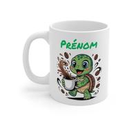Teecustom Mug Hérisson Personnalisé - Tasse Café Mignonne et Énergique avec Prénom - Cadeau Original (Tortue)