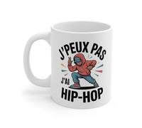Teecustom Mug Hip-Hop J’peux pas j’ai hip-hop - Illustration Danse Urbaine Street Dance - Tasse Céramique 325ml Compatible Micro-ondes et Lave-vaisselle