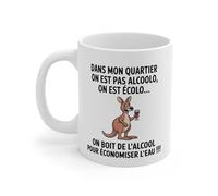 Teecustom Mug Humour Alcool - Kangourou Drôle “On Est Écolo” - Tasse Fun Apéro 325ml