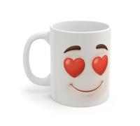 Teecustom Mug Humour Amoureux Yeux Cœur - Tasse Drôle Romantique Céramique 325ml - Compatible Micro-Ondes & Lave-Vaisselle - Cadeau Couple Saint-Valentin
