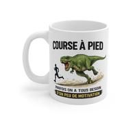 Teecustom Mug Humour Course à Pied - Parfois on a tous besoin d’un peu de motivation - Tasse Runner Dinosaure 325 ml